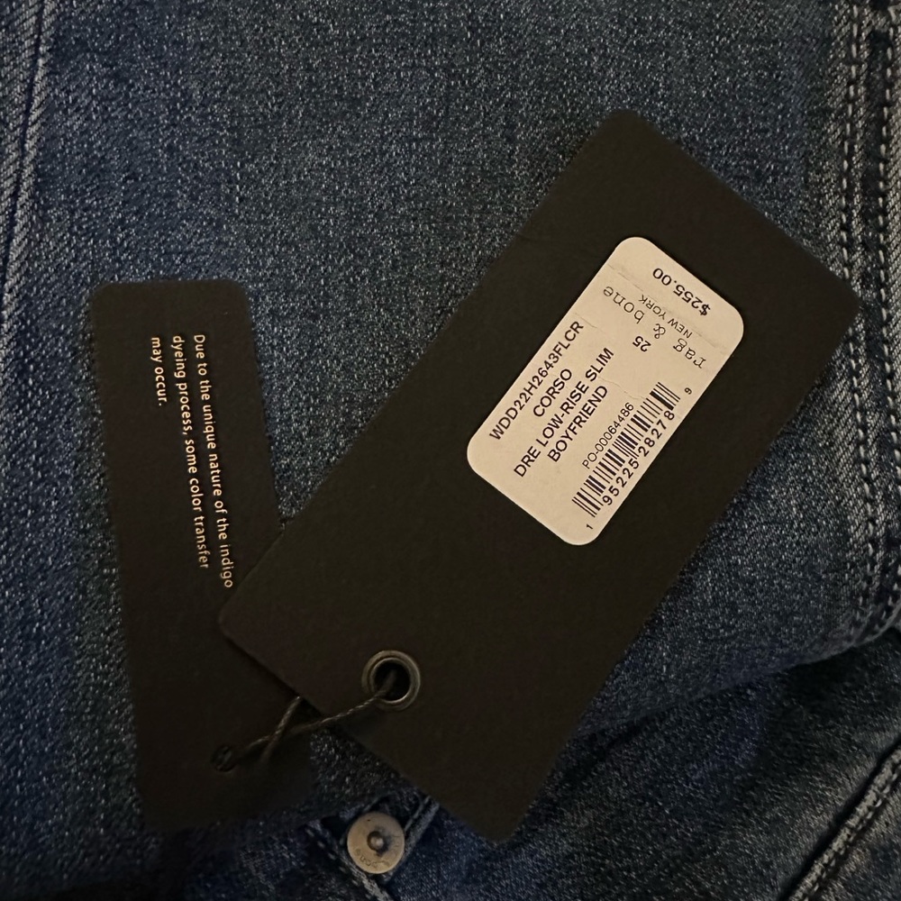 NWT Rag & Bone Dre Low-Rise Slim Boyfriend Jeans Medium Wash Size 25 2 - Picture 7 of 9